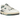 New Balance 550 New Spruce Mini Logo baskets vue sous un angle montrant une tige en cuir vert, des détails blancs et une semelle extérieure