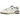 New Balance 550 New Spruce Mini Logo baskets vue latérale avec empeigne en cuir blanc et vert sapin, détails perforés et semelle classique