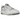 New Balance 550 Salt and Pepper baskets vue latérale avec empeigne en cuir blanc, détails gris, côtés perforés et logo 550 classique