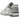 New Balance 550 Salt and Pepper baskets vue latérale classique avec empeigne en cuir blanc et détails gris sur une semelle en caoutchouc