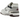 New Balance 550 White Natural Indigo Burgundy baskets vue latérale avec empeigne en cuir blanc, détails indigo, logo bordeaux et semelle classique