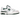 New Balance 550 Green baskets vue latérale avec empeigne en cuir blanc, détails verts, logo N classique sur le côté et semelle en gomme