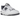 New Balance 550 Dark Grey baskets vue latérale avec empeigne en daim et cuir gris foncé, semelle intermédiaire blanche et design perforé.