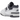 New Balance 550 Dark Grey baskets vue latérale avec une tige en daim gris, des détails en cuir blanc et une semelle intermédiaire classique