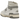 New Balance 650R Aime Leon Dore White Grey baskets vue latérale avec empeigne en cuir blanc, détails gris et silhouette montante classique.