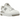 New Balance 550 White Rain Cloud W baskets vue latérale avec design classique en cuir blanc, détails gris et semelle en caoutchouc durable