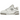 New Balance 550 White Rain Cloud W baskets vue latérale avec empeigne en cuir blanc, détails gris, semelle beige et laçage classique