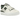 New Balance 550 Angora Green baskets en vue latérale avec tige en cuir beige, logo N vert, semelle intermédiaire blanche et gomme