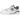 Baskets New Balance 550 White Ice Wine vue latérale avec empeigne en cuir blanc, détails bordeaux, logo N et semelle extérieure classique