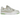 New Balance 550 Turtledove Green Aura baskets vue latérale avec empeigne en cuir blanc, détails verts, laçage classique et semelle extérieure beige.