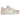 New Balance 550 White Pink baskets vue de profil, dotées d'une empeigne en cuir blanc avec des détails roses, des panneaux perforés et une semelle en gomme.