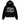 Broken Planet Moon Phases Hoodie Midnight Black sweat-shirt vue de face avec imprimé phases de lune et capuche ajustable en coton noir
