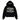 Broken Planet Moon Phases Hoodie Midnight Black baskets vue de face en noir avec un motif graphique blanc sur la poitrine et capuche