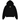 Broken Planet Moon Phases Hoodie Midnight Black baskets vue de face en noir avec graphique des phases lunaires et capuche ajustable
