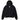 Broken Planet Sky Walking Hoodie Midnight Black sweat-shirt vue de face avec imprimé planète blanc sur la poitrine et capuche