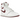 Air Jordan 1 Retro High 85 OG Metallic Burgundy baskets vue de face en cuir blanc, détails bordeaux, lacets blancs et embout perforé.