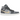 Air Jordan 1 Mid Grey Onyx baskets vue de côté avec panneaux en cuir gris, lacets blancs, semelle intermédiaire blanche et swoosh Nike noir.