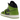 Air Jordan 1 Mid Altitude Green baskets en vue angulaire avec tige en cuir noir et vert, lacets verts assortis et semelle intermédiaire blanche.