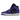 Air Jordan 1 Mid Purple Black baskets vue latérale avec empeigne en cuir noir, détails violets et semelle intermédiaire blanche