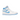 Air Jordan 1 Mid UNC baskets en vue classique avec des panneaux en cuir bleu clair et blanc, une semelle intermédiaire blanche et logo Jumpman
