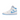 Air Jordan 1 Mid UNC baskets vue de profil avec panneaux en cuir blanc, détails bleu clair et Swoosh noir emblématique
