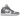 Air Jordan 1 Mid Stealth baskets en vue latérale inclinée avec cuir blanc, superpositions grises et logo Air Jordan wings noir