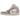 Air Jordan 1 Mid Enigma Stone Particle Rose baskets en vue latérale avec empeigne bleu gris, détails rose, semelle intermédiaire blanche et noire