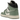 Baskets Air Jordan 1 Mid Jade Smoke en vue inclinée avec des tons verts, des détails en cuir blanc et un swoosh noir emblématique.