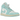 Air Jordan 1 Mid Light Dew baskets vue latérale dans des tons vert pastel avec semelle intermédiaire blanche, détails en cuir et swoosh noir