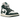 Air Jordan 1 Mid Oxidised Green baskets vue latérale avec base en cuir blanc, empiècements verts et semelle Air classique avec logo.