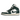 Air Jordan 1 Mid Oxidised Green baskets vue latérale avec détails en cuir vert, base blanche, Swoosh noir et semelle blanche