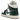 Air Jordan 1 Mid Oxidised Green baskets vue en angle avec panneaux en cuir blanc, accents verts, laçage classique et semelle en caoutchouc