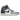 Air Jordan 1 Mid Diffused Blue baskets vue de profil avec cuir blanc, détails bleus sur le swoosh, le talon et la pointe, et semelle classique