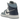 Air Jordan 1 Mid Diffused Blue baskets en vue latérale. Le modèle présente des empiècements en cuir bleu et blanc, un laçage et une semelle blanche.