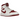 Air Jordan 1 Mid Reverse Chicago baskets en vue inclinée avec empiècements en cuir blanc et rouge, logo Swoosh noir et laçage classique.
