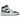 Air Jordan 1 Mid Aqua Blue Tint baskets en vue latérale avec une base en cuir blanc, des détails bleu pastel, des lacets et semelle blancs.