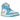 Air Jordan 1 Mid Dark Powder Blue White Sail Neutral Grey baskets en vue latérale avec cuir blanc, détails bleu clair et le Swoosh classique