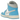 Air Jordan 1 Mid Dark Powder Blue White Sail Neutral Grey baskets vue latérale avec empiècements blancs, Swoosh bleu et semelle classique
