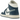 Air Jordan 1 Mid French Blue baskets en vue latérale avec superpositions en daim bleu, panneaux en cuir blanc et semelle blanche