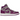 Air Jordan 1 Mid Magenta (2022) baskets vue latérale sous angle avec empiècements violets, base en cuir blanc et détail Nike Swoosh noir
