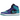 Air Jordan 1 Mid Black Grape baskets vue latérale en cuir noir et violet avec des détails turquoise sur la semelle et le logo Swoosh