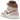 Baskets Air Jordan 1 Mid Pink Oxford Brown vue latérale avec empeigne en cuir rose, détails marron, semelle intermédiaire blanche et logo Jumpman.