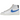 Nike Blazer Mid 77 Vintage White Light Photo Blue Black Sail baskets vue latérale avec cuir blanc, swoosh bleu et semelle vintage