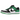 Nike SB Dunk Low Classic Green baskets en vue latérale avec détails en cuir blanc, swoosh noir emblématique et superpositions vertes