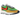 Baskets Nike LD Waffle sacai Green Gusto vue latérale avec doubles logos Swoosh, superpositions en mesh vert et jaune et lacets épais