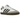 Adidas Samba Cloud White Core Black baskets vue latérale avec empeigne en cuir blanc, renfort en daim sur l'avant et bandes noires.