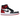 Air Jordan 1 Retro High Satin Black Toe baskets profil latéral avec embout en satin noir, talon rouge et cuir blanc sur le panneau