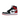 Air Jordan 1 Retro High Satin Black Toe baskets en vue latérale avec embout en satin noir, détails en cuir rouge au talon et semelle rouge classique
