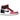 Air Jordan 1 Retro High Satin Snake Chicago baskets profil latéral avec talon en satin rouge, détails en serpent noir et tige en cuir.