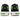 Nike Air Max Plus Black Green Strike Flash Crimson White baskets vue angulaire avec tige en maille noire, détails verts et virgule rouge vif